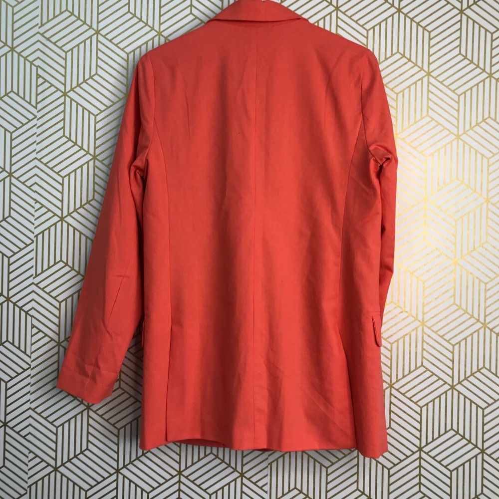 Dolan Womens Rayon/Linen Blend Blazer Jacket Sz Medium Orange Double Breasted - Picture 3 of 9